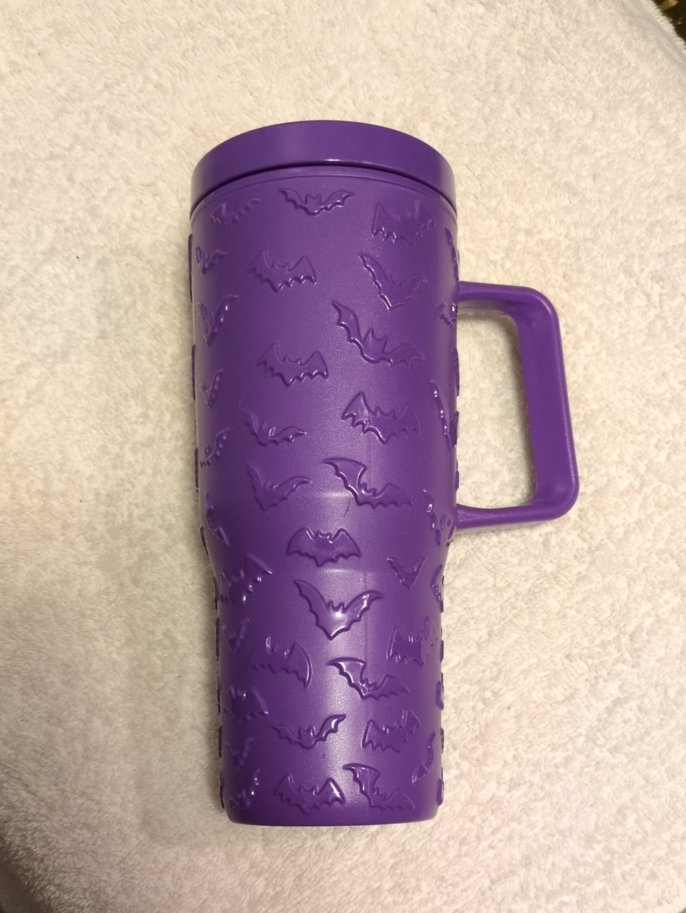 Purple Bat-Embossed Travel Mug by